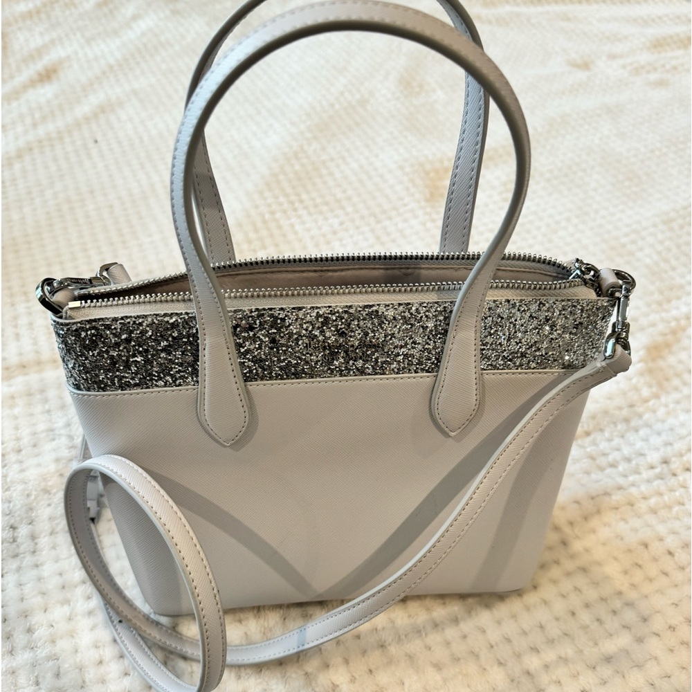 Kate Spade Silver Flash Glitter Satchel/Crossbody